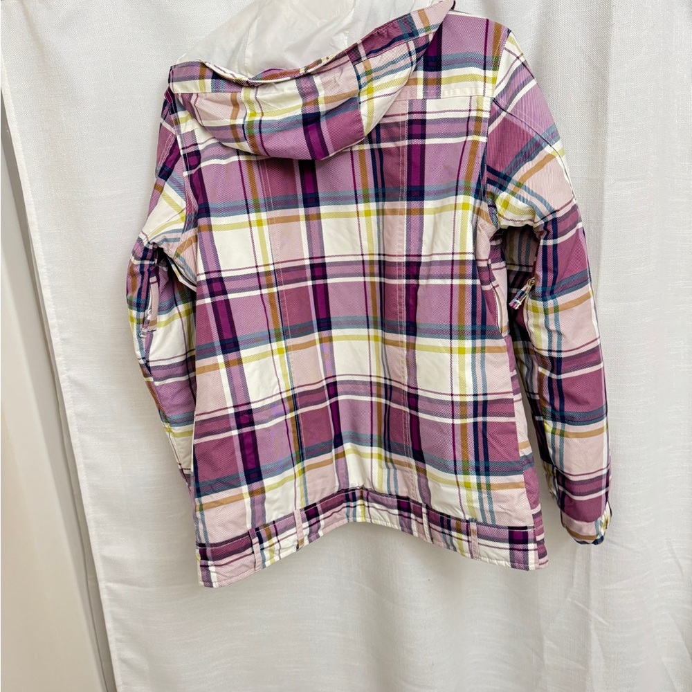 Plaid Women's Jacket - Purple and Cream - Picture 4 of 7
